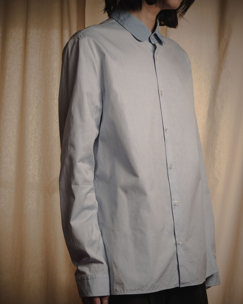"GUCCI" Michele design tonal contrast-collar classic dress shirt