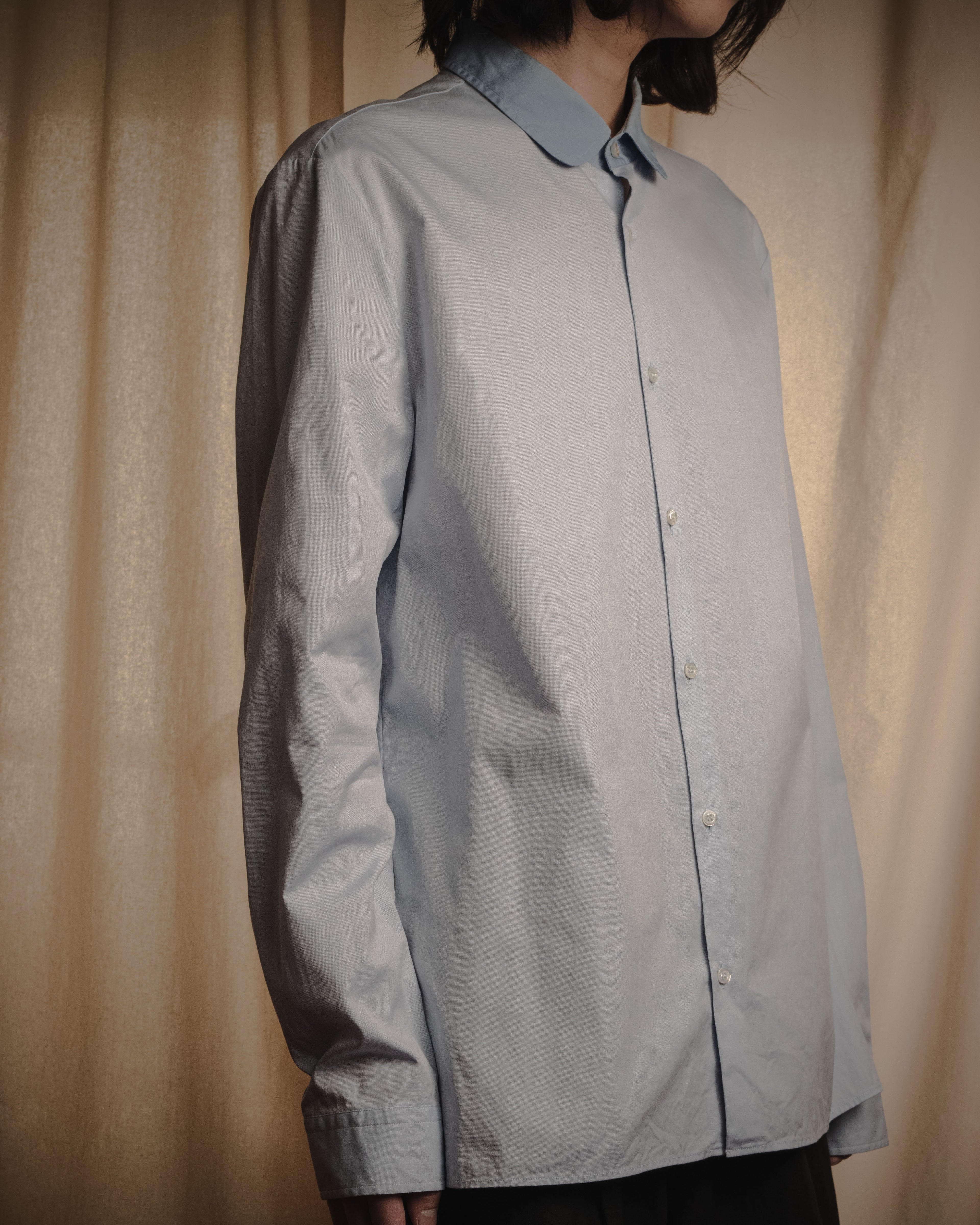 "GUCCI" Michele design tonal contrast-collar classic dress shirt