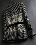 "Valentino Garavani" Houndstooth pattern lace velvet design set up