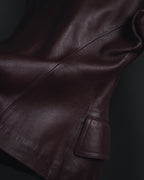"LOEWE" 80’s-90’s nappa leather shawl-collar jacket
