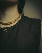 -SPECIAL- "Hermès" 80's-00's Sculptural gold tone choker necklace