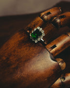 "Christian Dior" 70's-80's Emerald halo costume ring