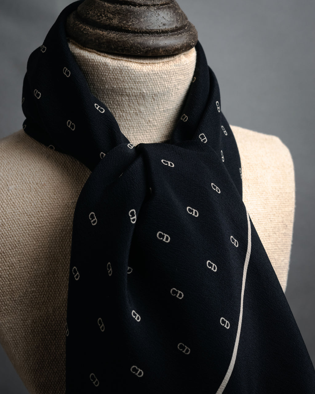 “Christian Dior” 90’s CD monogram silk scarf