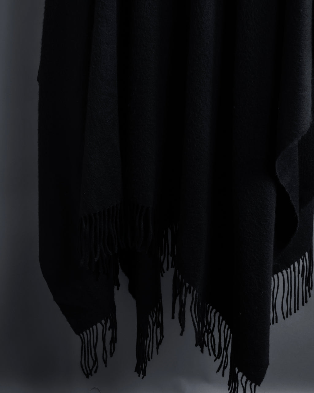 "BALENCIAGA" Fringe design open front cape