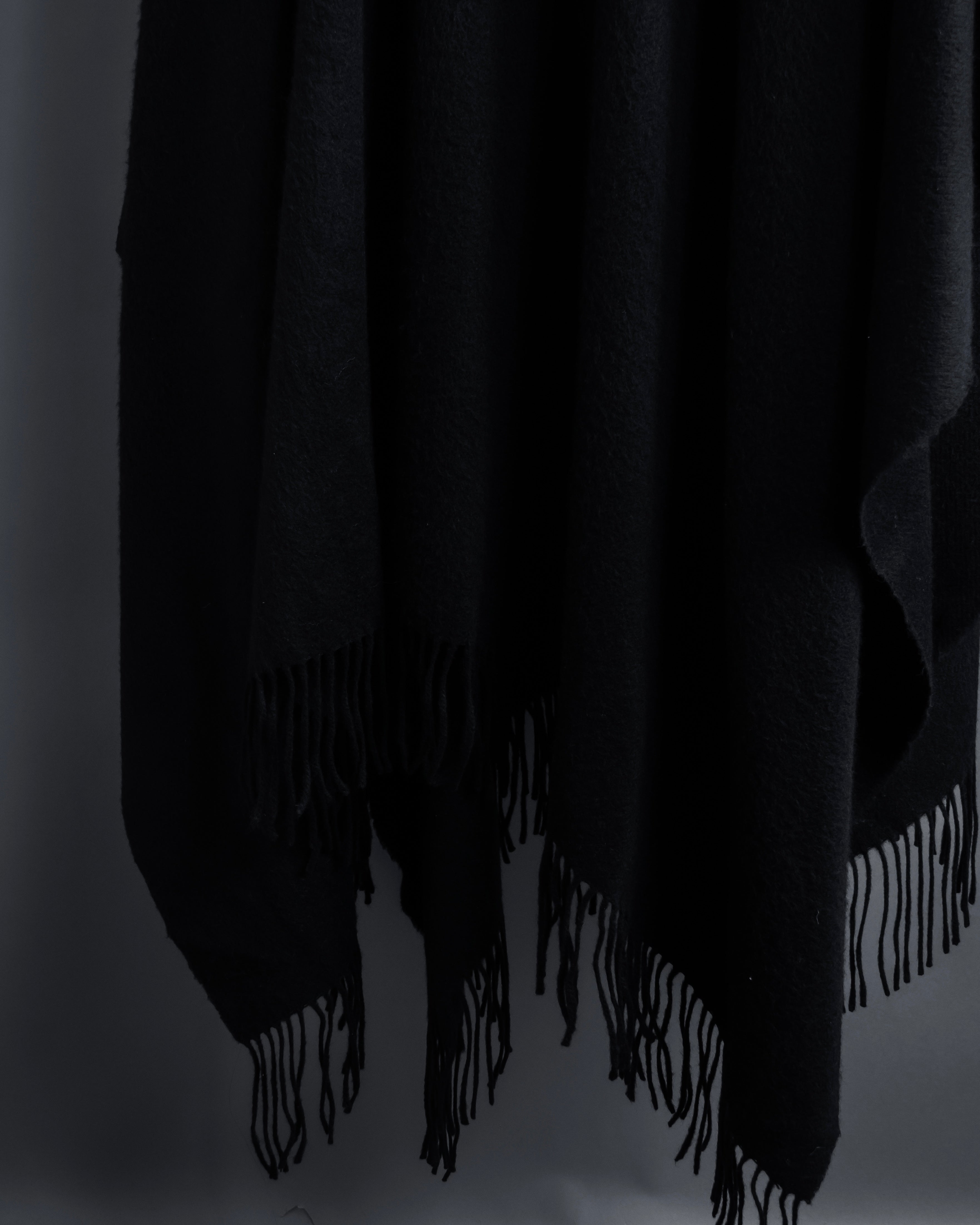 "BALENCIAGA" Fringe design open front cape
