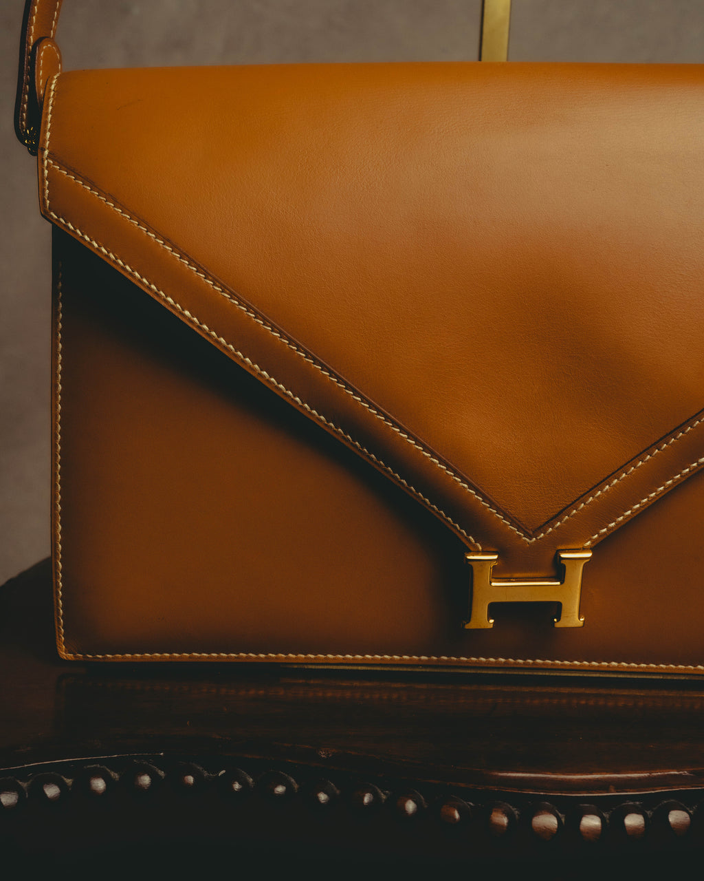 -SPECIAL- "HERMES" 70's-80's Vintage Lydie leather shoulder clutch bag