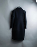"GIANNI VERSACE couture" Collarless Luxury Wool Long Coat