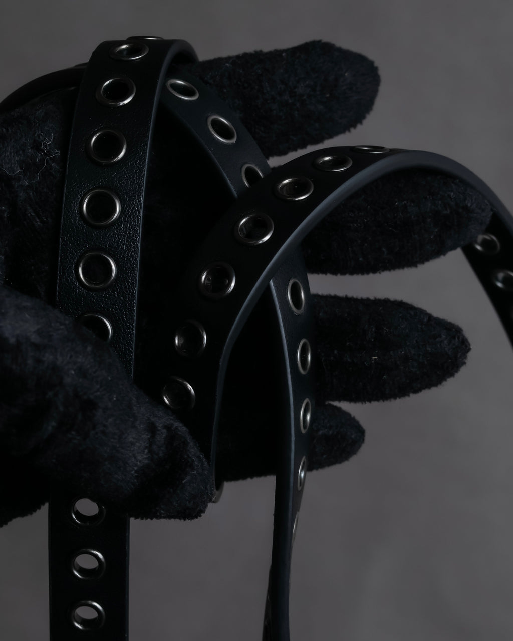 "Christian Dior" Countless eyelet design leather belt