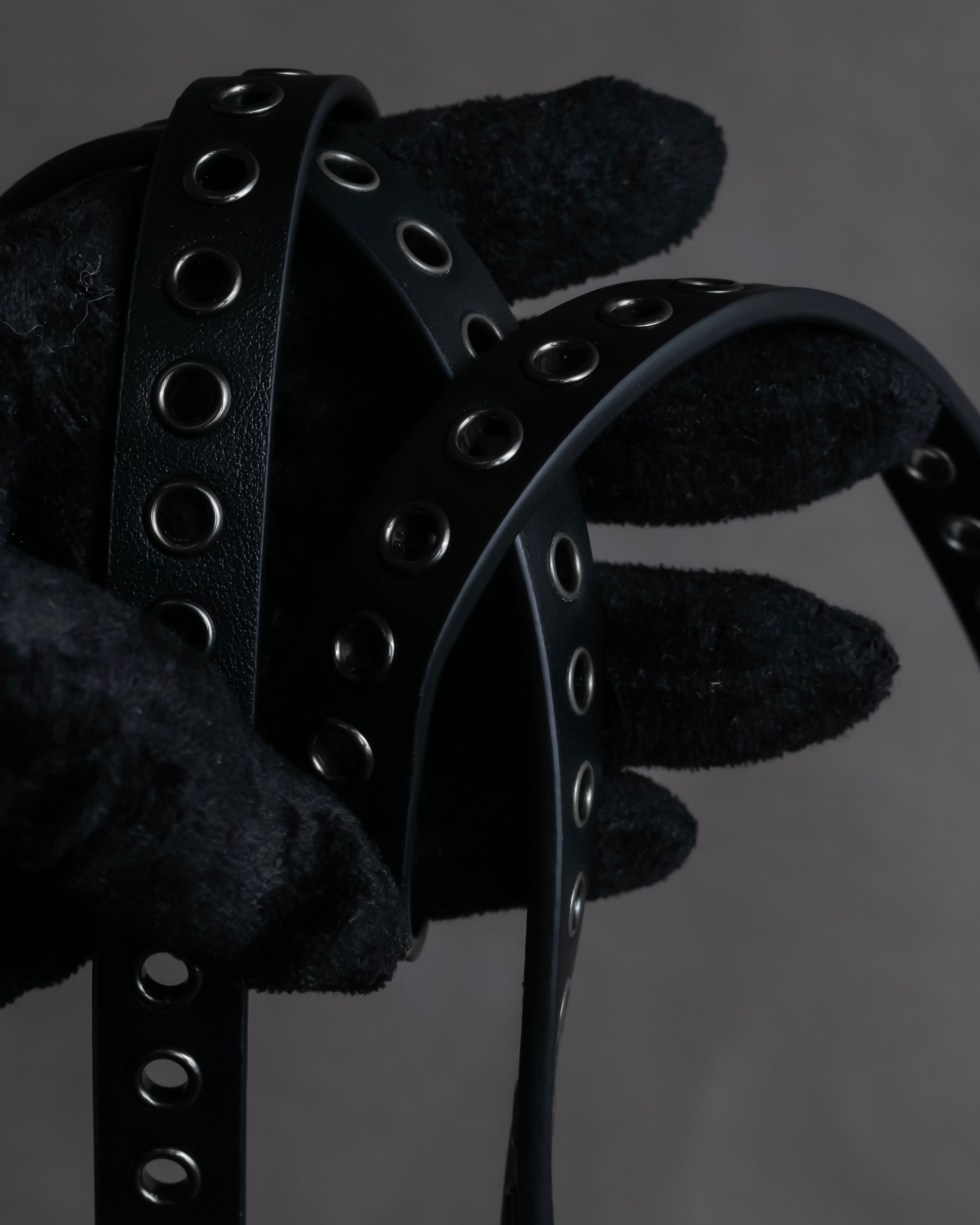 "Christian Dior" Countless eyelet design leather belt