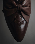 "YVES SAINT LAURENT" Elegant ribbon leather pumps