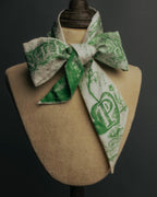 "DIOR" Green printed silk mitzah scarf