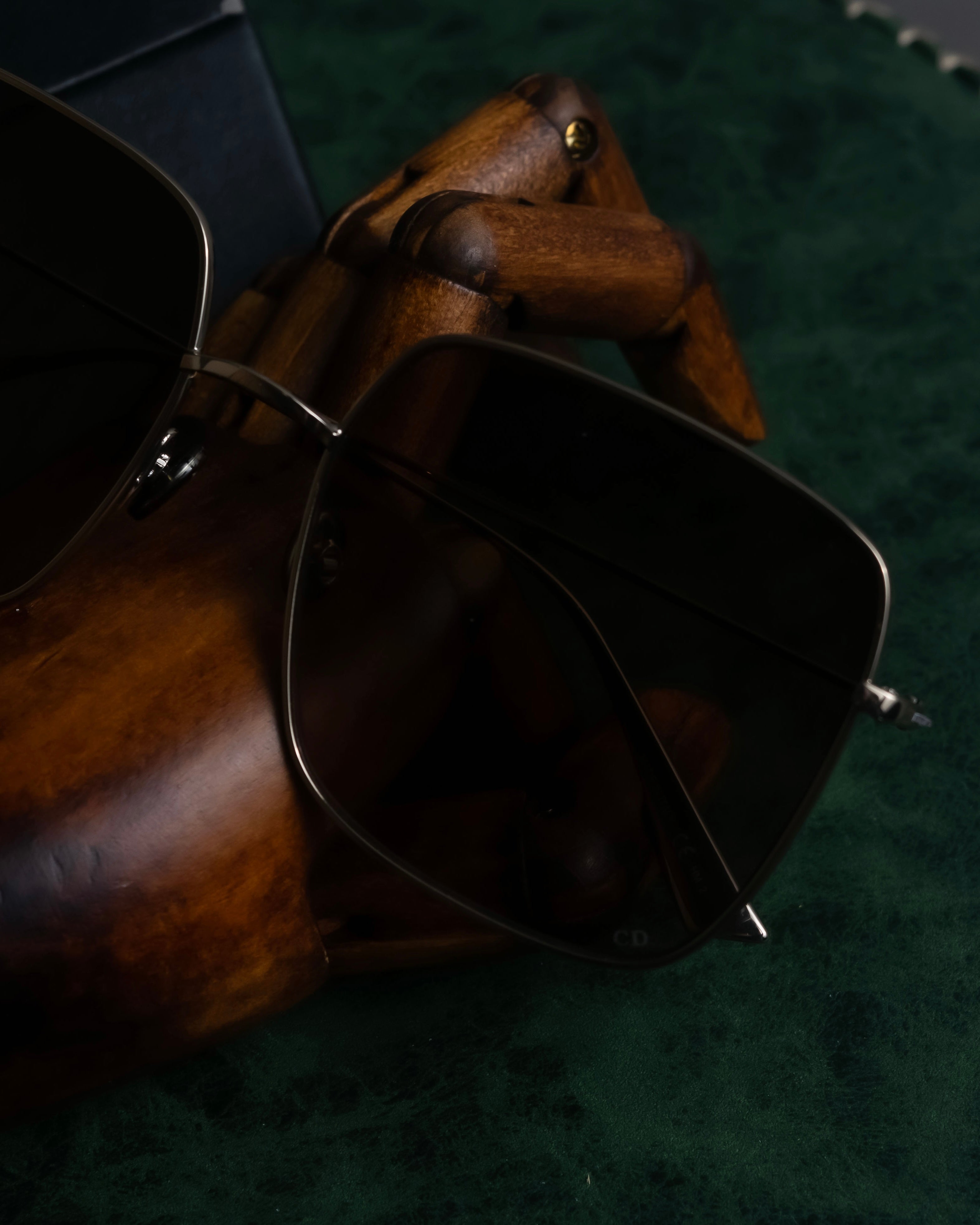 "Christian Dior" Square frame metal temple sunglasses