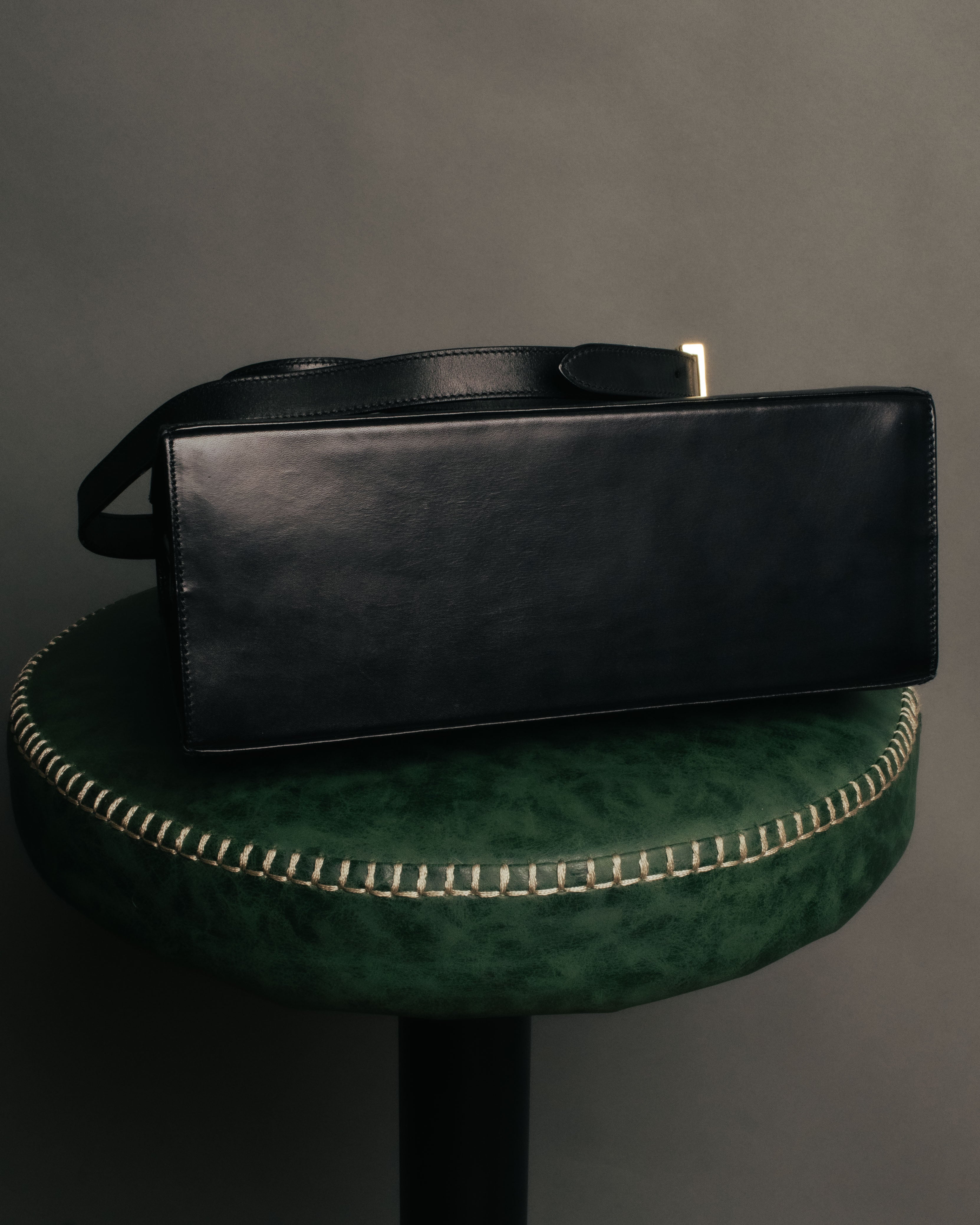 “Salvatore Ferragamo” 90’s-00’s Gancini top handle box calf bag