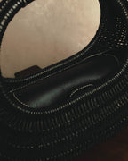 -SPECIAL- “Salvatore Ferragamo” 90’s-00’s Woven leather half moon handle bag