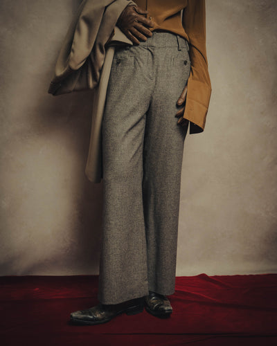 -SPECIAL- “CHANEL” 05AWmicro houndstooth tweed wide trousers