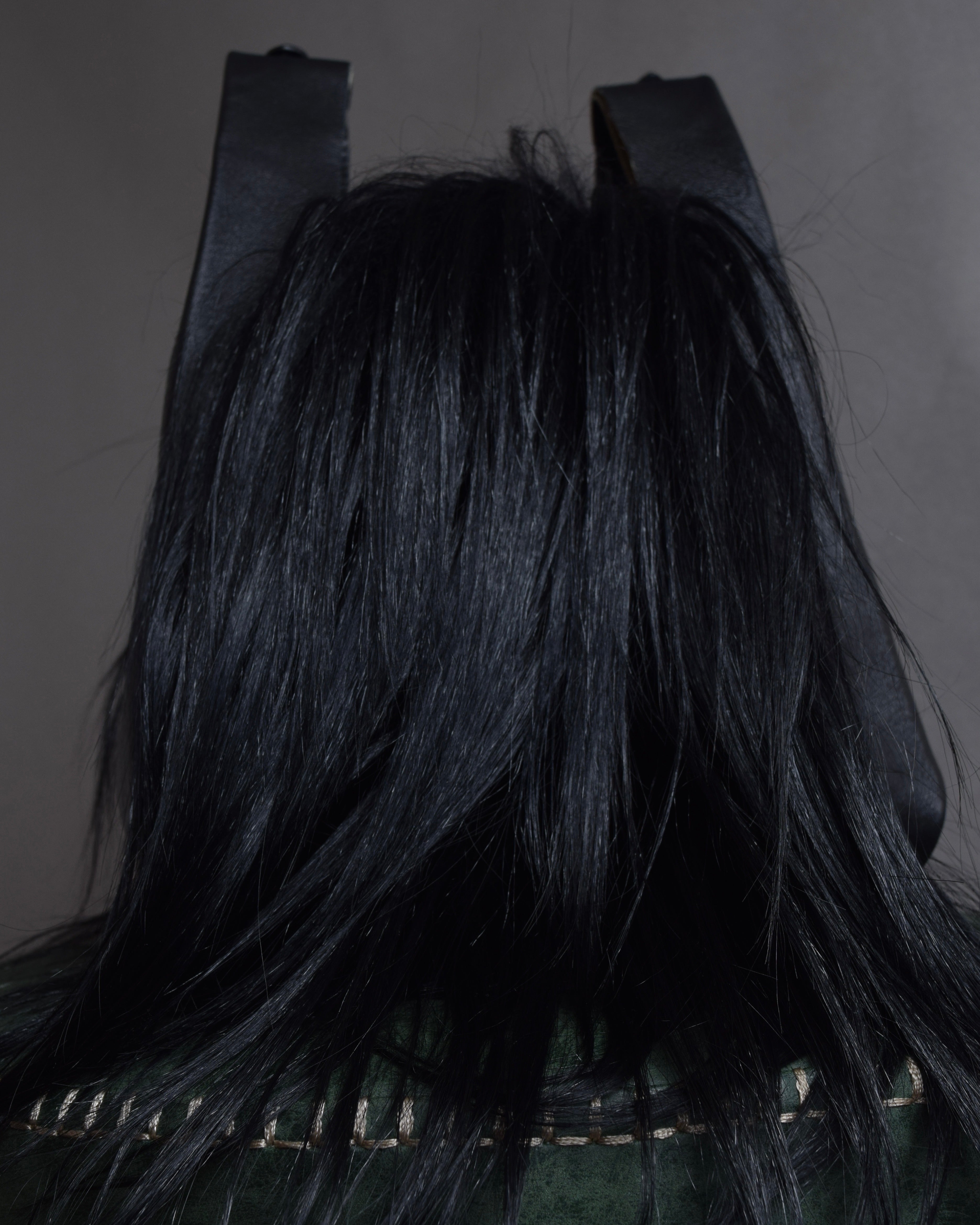 "MAISON MARGIELA" Wig fur design chain shoulder leather bag