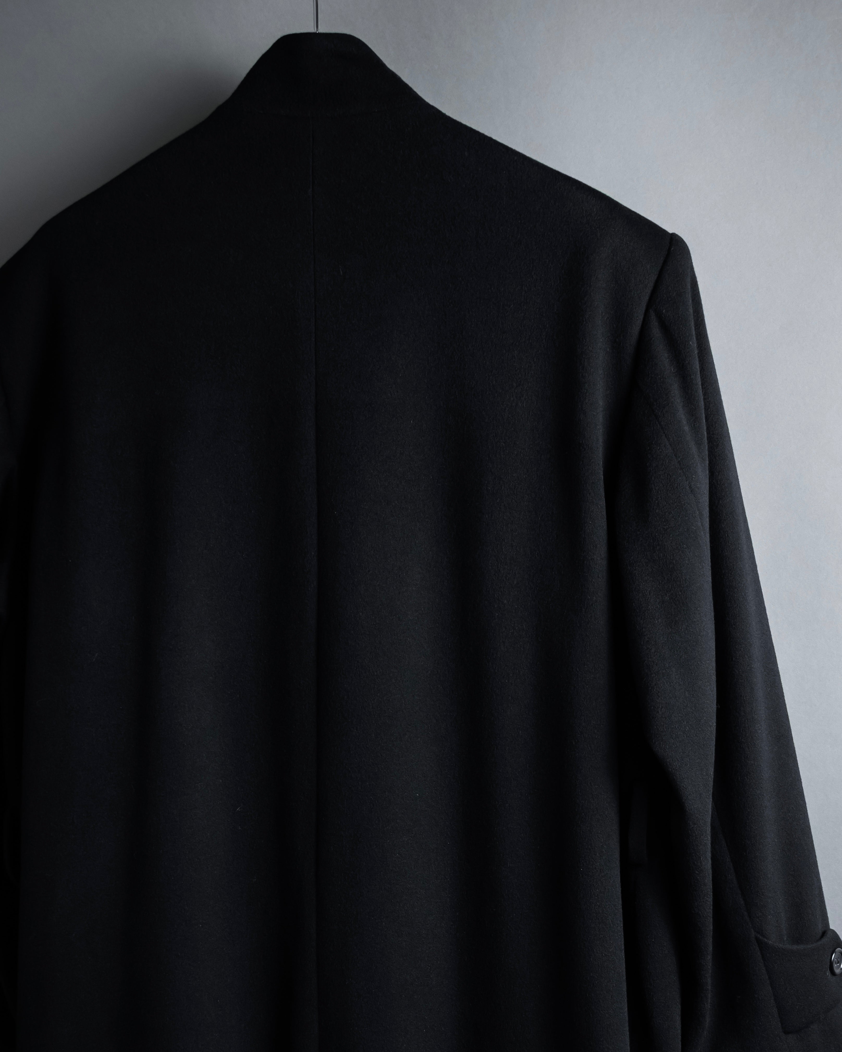 "BARBERINI" Minimalist detail 100% cashmere stand collar coat