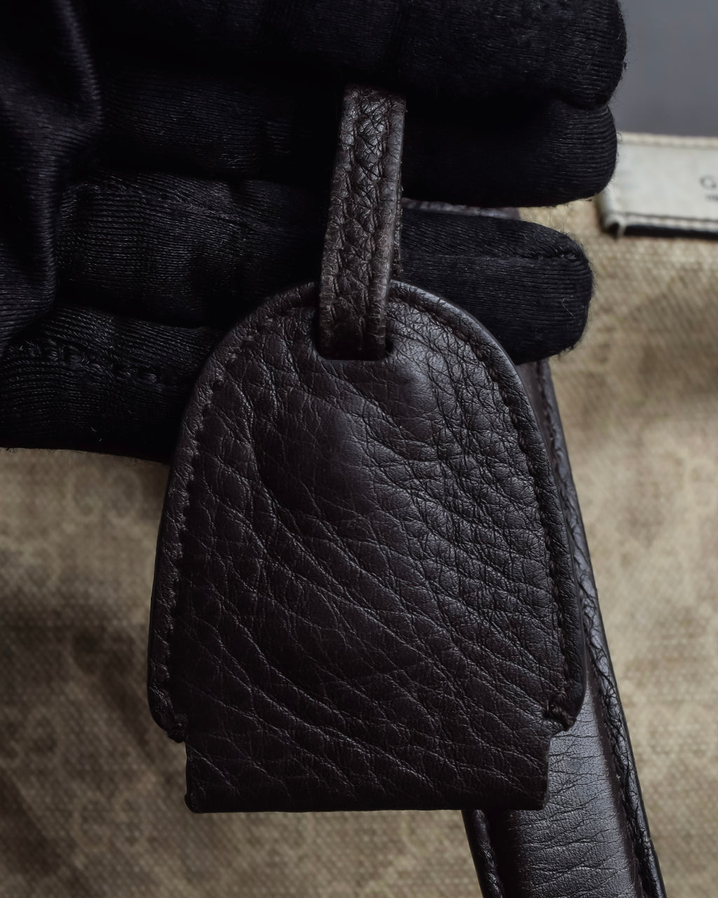 "GUCCI" GG pattern canvas leather combination boston bag