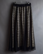 "LANVIN en Bleu" Flowers black lace layered skirt