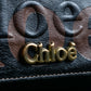 "Chloe" Eclipse series logo engraved leather mini boston bag