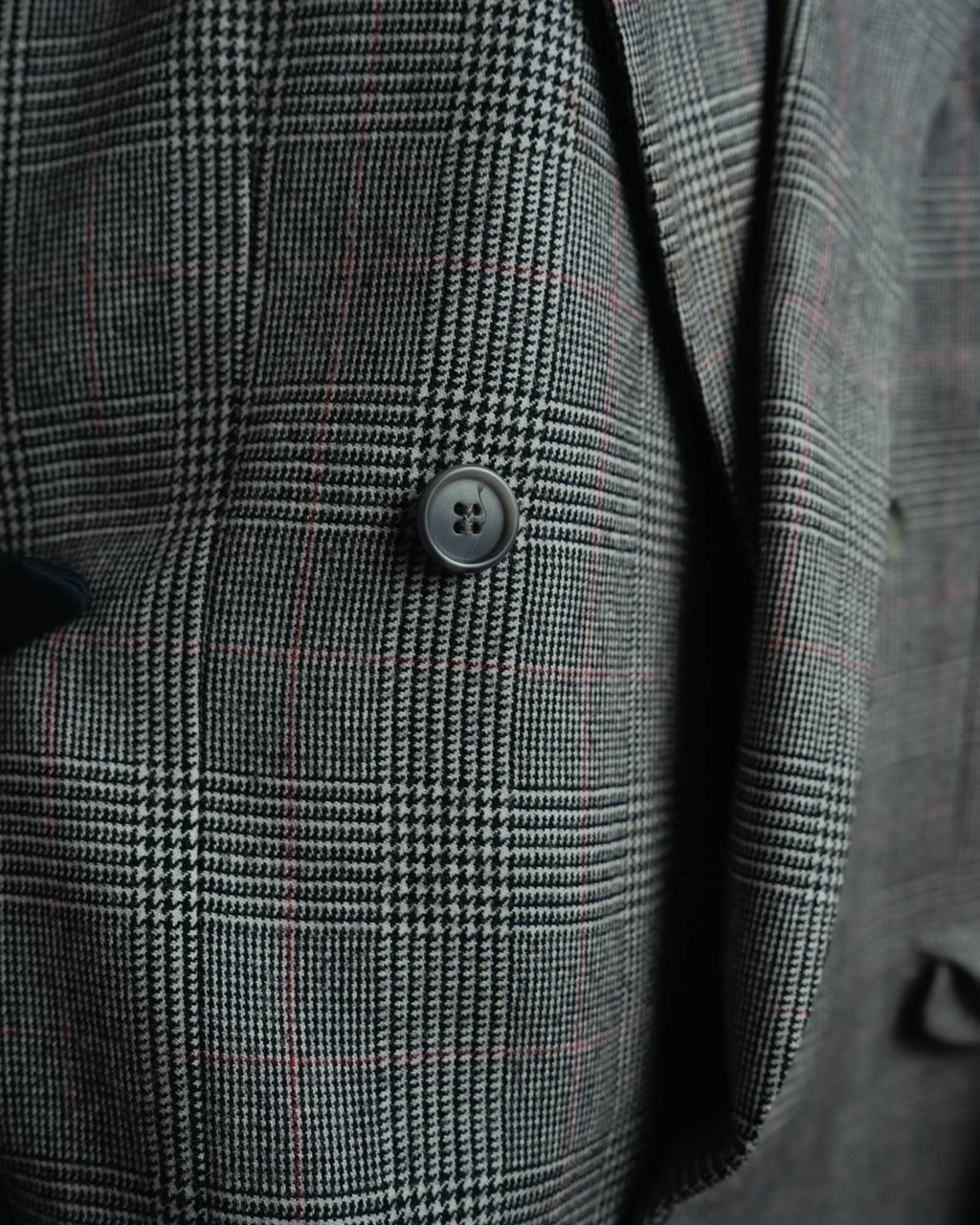 -MOOD MILLÉSIMES- 80’s-90’s Prince of Wales check wool double-breasted setup suit