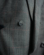 -MOOD MILLÉSIMES- 80’s-90’s Prince of Wales check wool double-breasted setup suit
