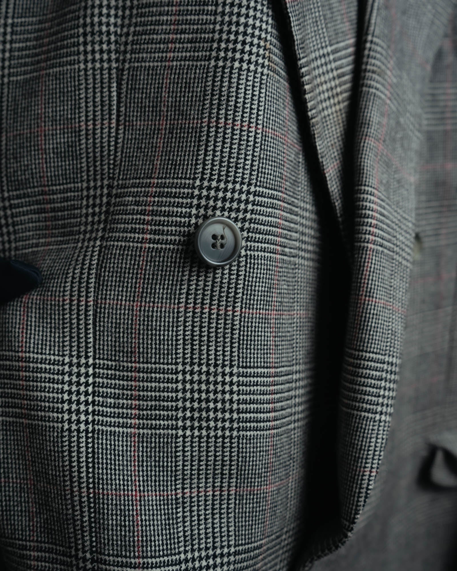 -MOOD MILLÉSIMES- 80’s-90’s Prince of Wales check wool double-breasted setup suit