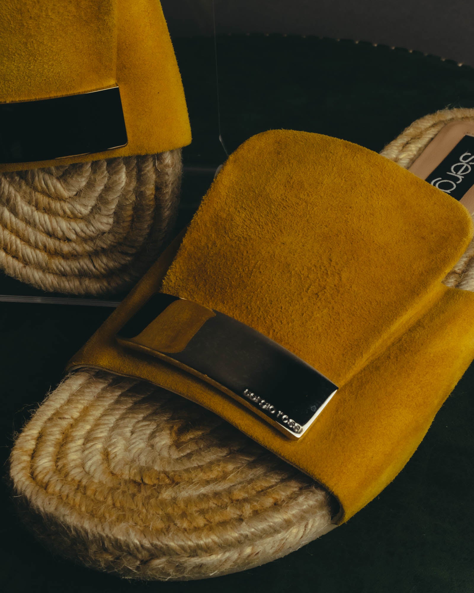 “Sergio Rossi” 2017-2023 suede sr1 espadrille slide sandals
