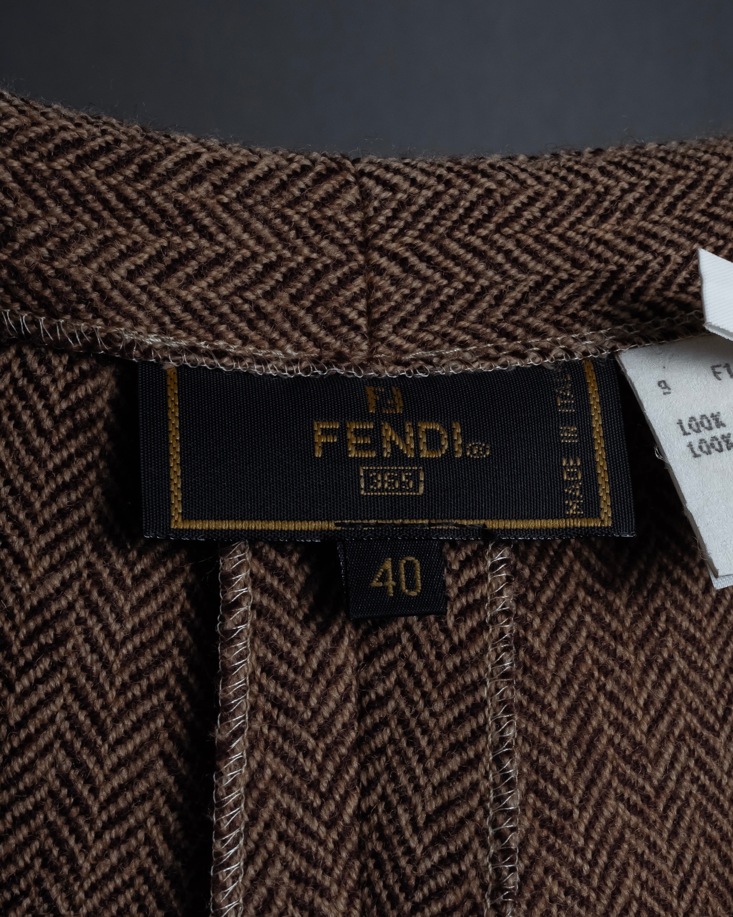"FENDI" Velvet switching design herringbone set up