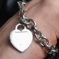 "Tiffany&Co" Heart motif sterling silver chain bracelet