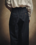 -SPECIAL- "LOEWE" 10's Pinstriped silk-lined wide trousers