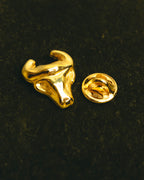 "Crédit Agricole" 90's Gold bull lapel pin