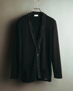 “VALENTINO ROMA” 00’s-10’s Rib knit frilled cardigan