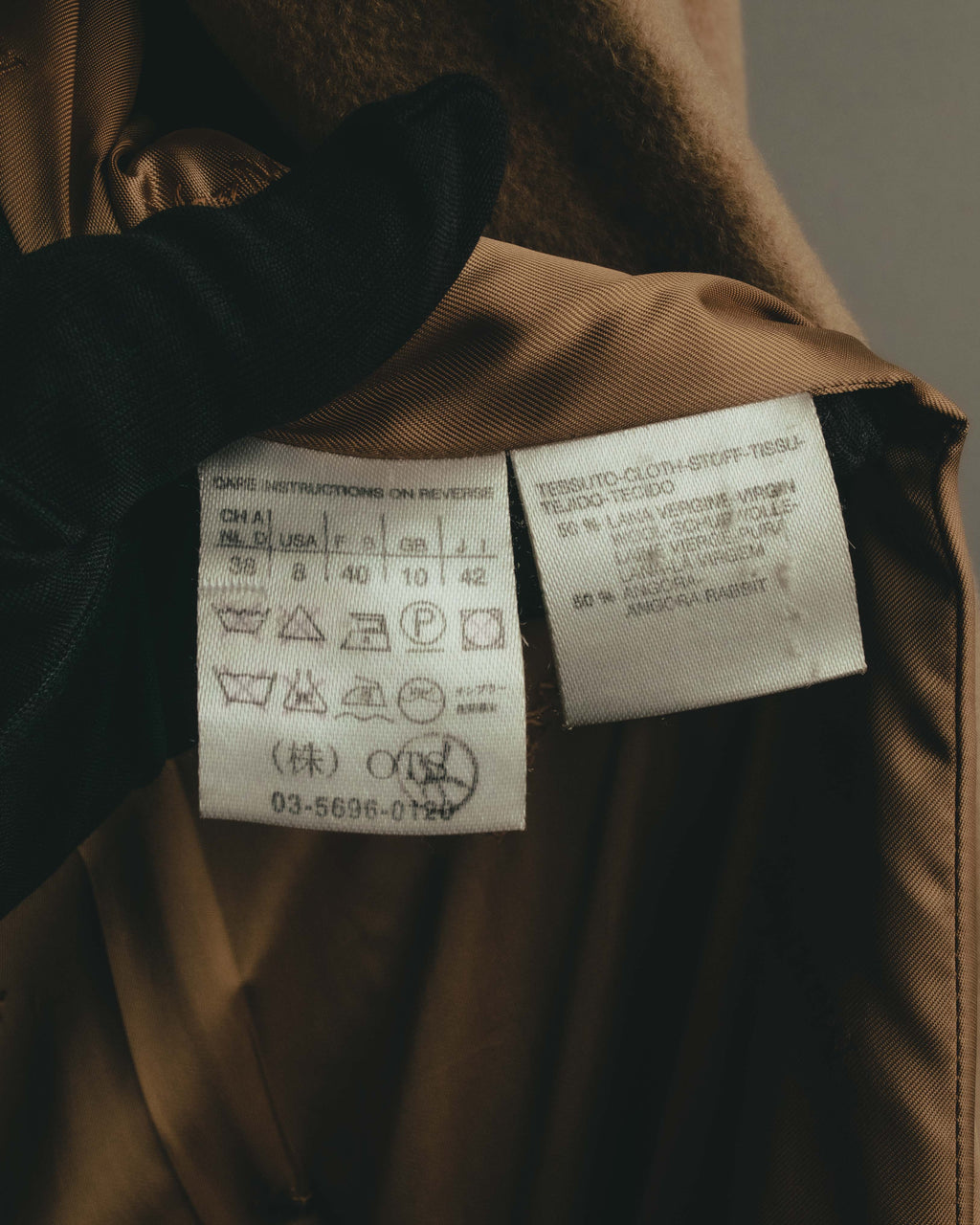 “MaxMara” 90’s-00’s Angora blend double breasted long coat