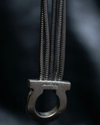 "Ferragamo" Gancini motif five row bracelet