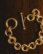 “CELINE” Late 80’s-early 90’s twisted rope circle link toggle bracelet