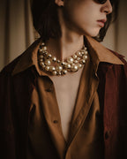 -SPECIAL- "Christian Dior"
John Galliano period Pearl Metal Design Layered Necklace