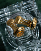 "Christian Dior" Logo cutout design gold earrings