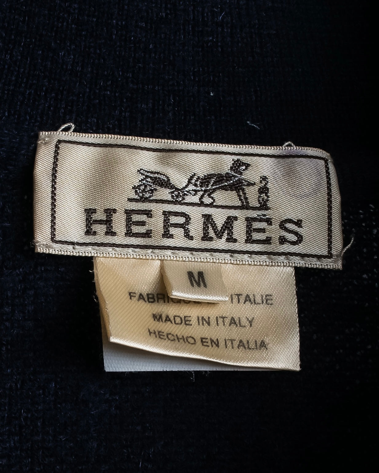 Hermès Camiseta de punto de cachemira azul marino hermosa