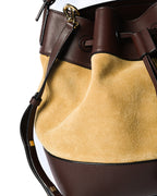 LOEWE/ “Midnight” Suede Mixed Drawstring Shoulder Bag