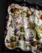 “Salvatore Ferragamo” 90’s Harvest still life silk scarf