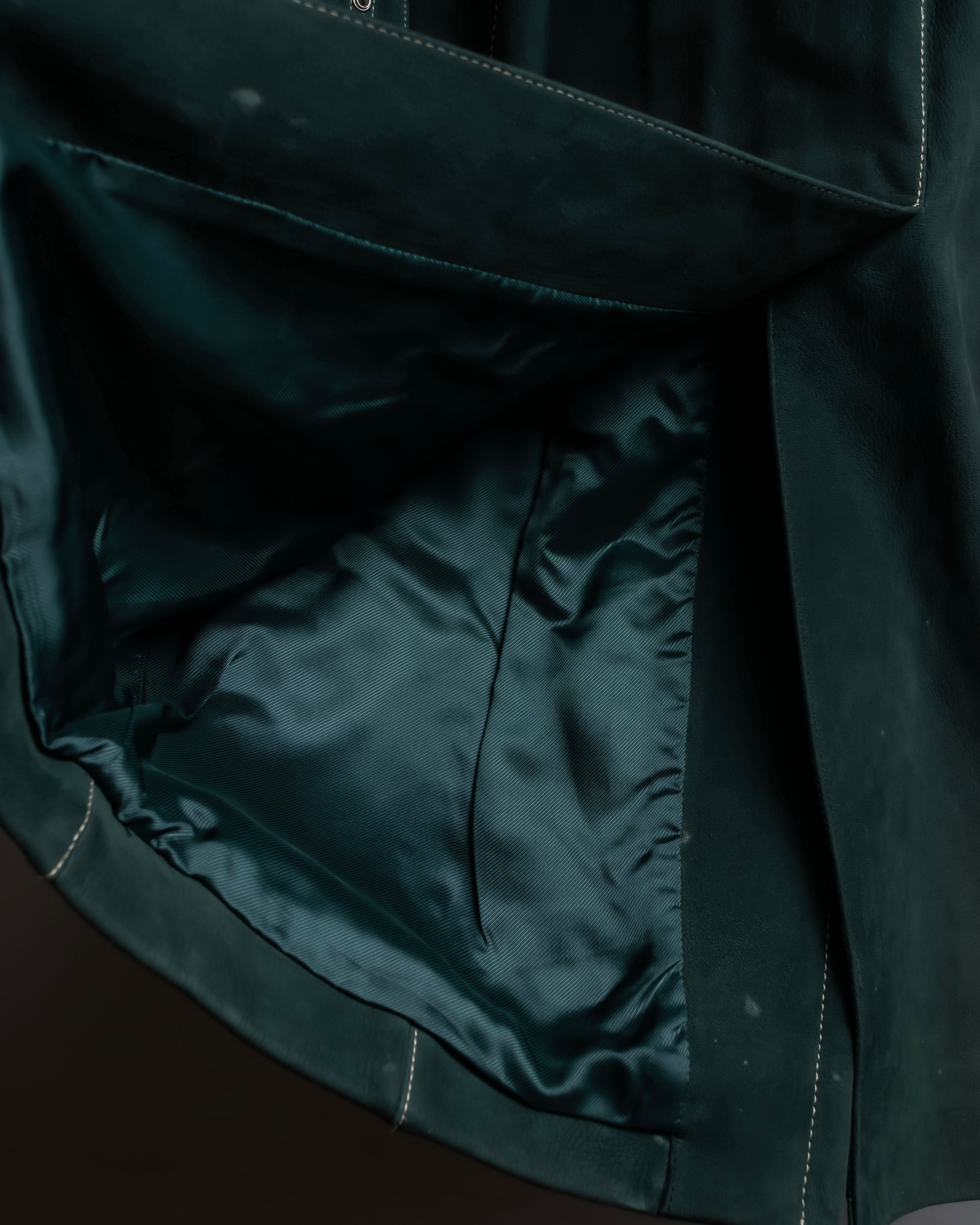 "PRADA" Stitching design suede belted coat