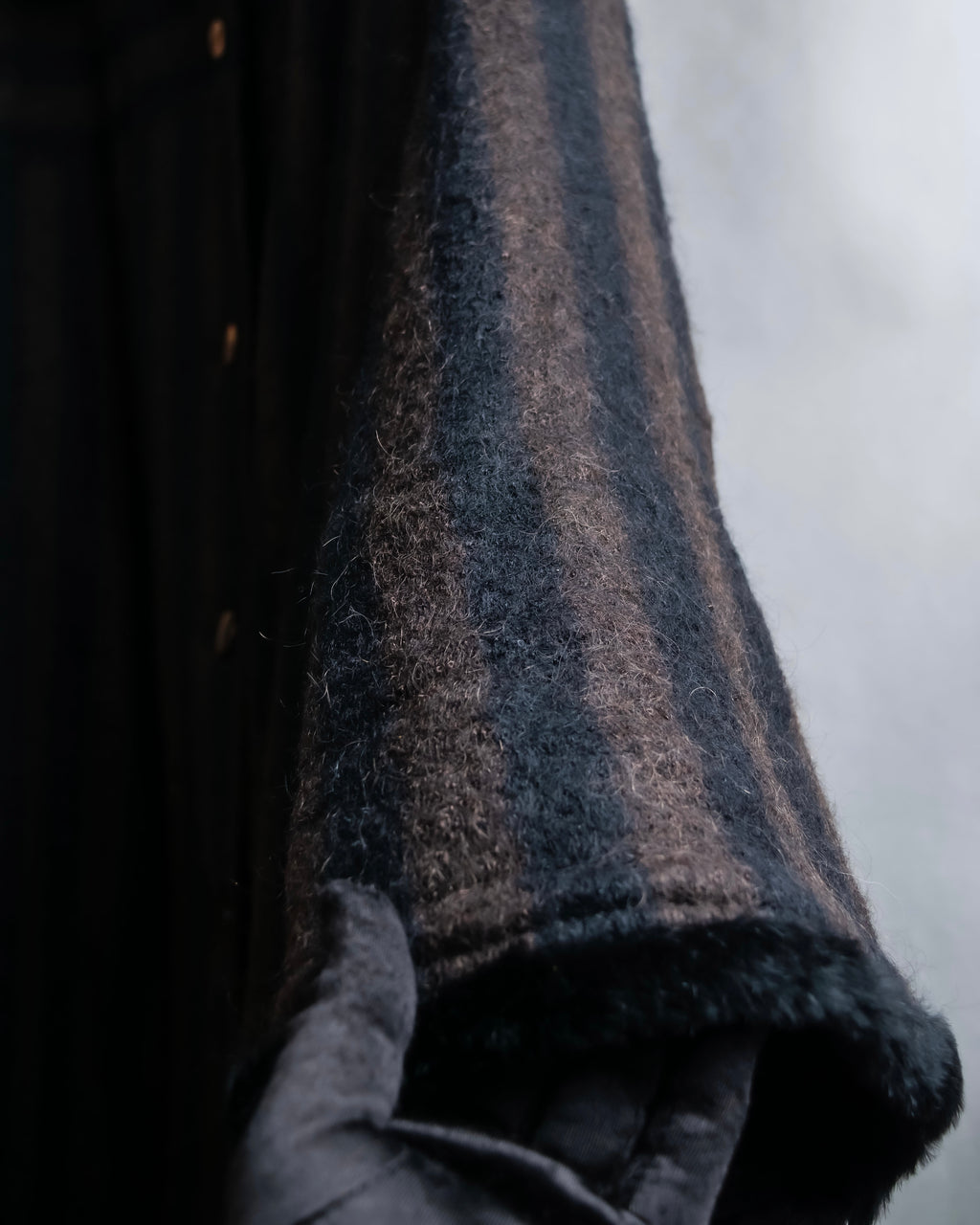 "FENDI" Pecan stripe pattern A-line silhouette coat