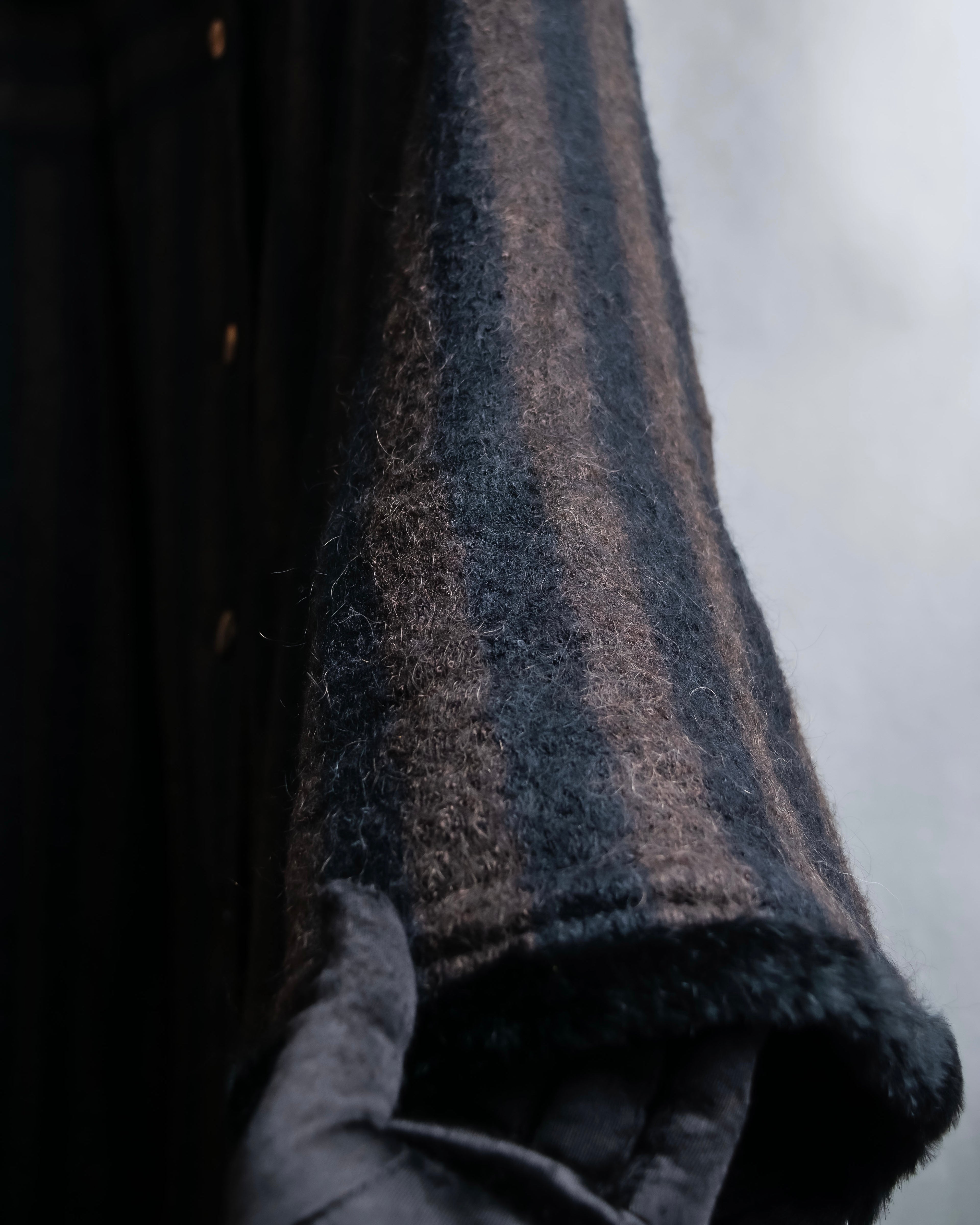 "FENDI" Pecan stripe pattern A-line silhouette coat