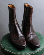 "YVES SAINT LAURENT" Medallion-embellished square heel boots