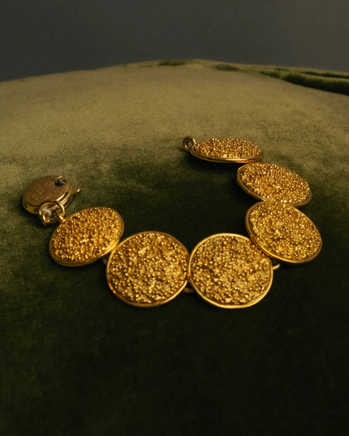 -SPECIAL- “YVES SAINT LAURENT” 80’s-90’s Lava texture statement bracelet