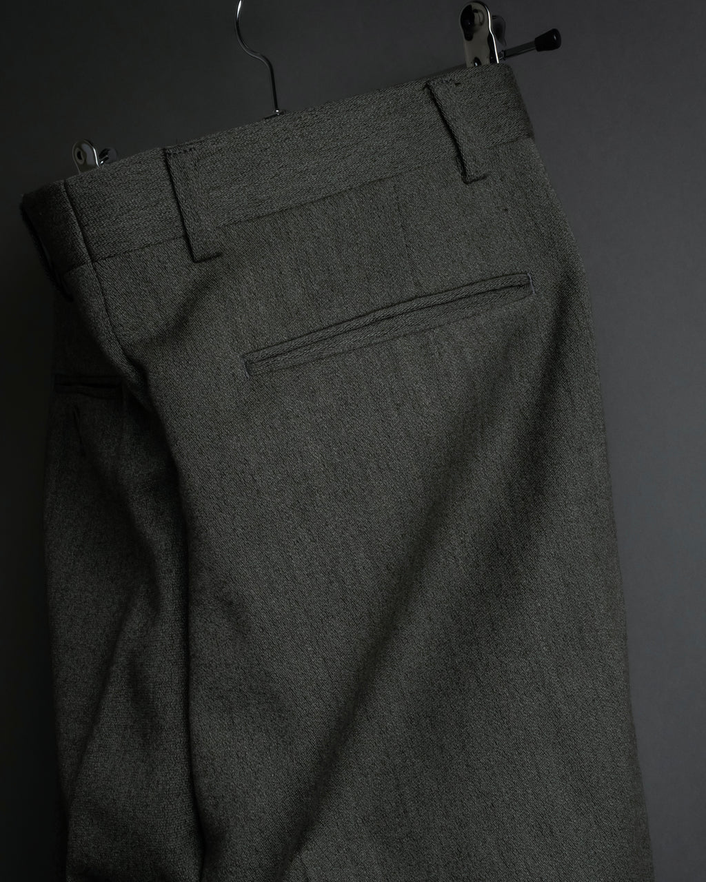 "YVES SAINT LAURENT" Deep pleat tapered wool slacks