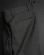 "YVES SAINT LAURENT" Deep pleat tapered wool slacks