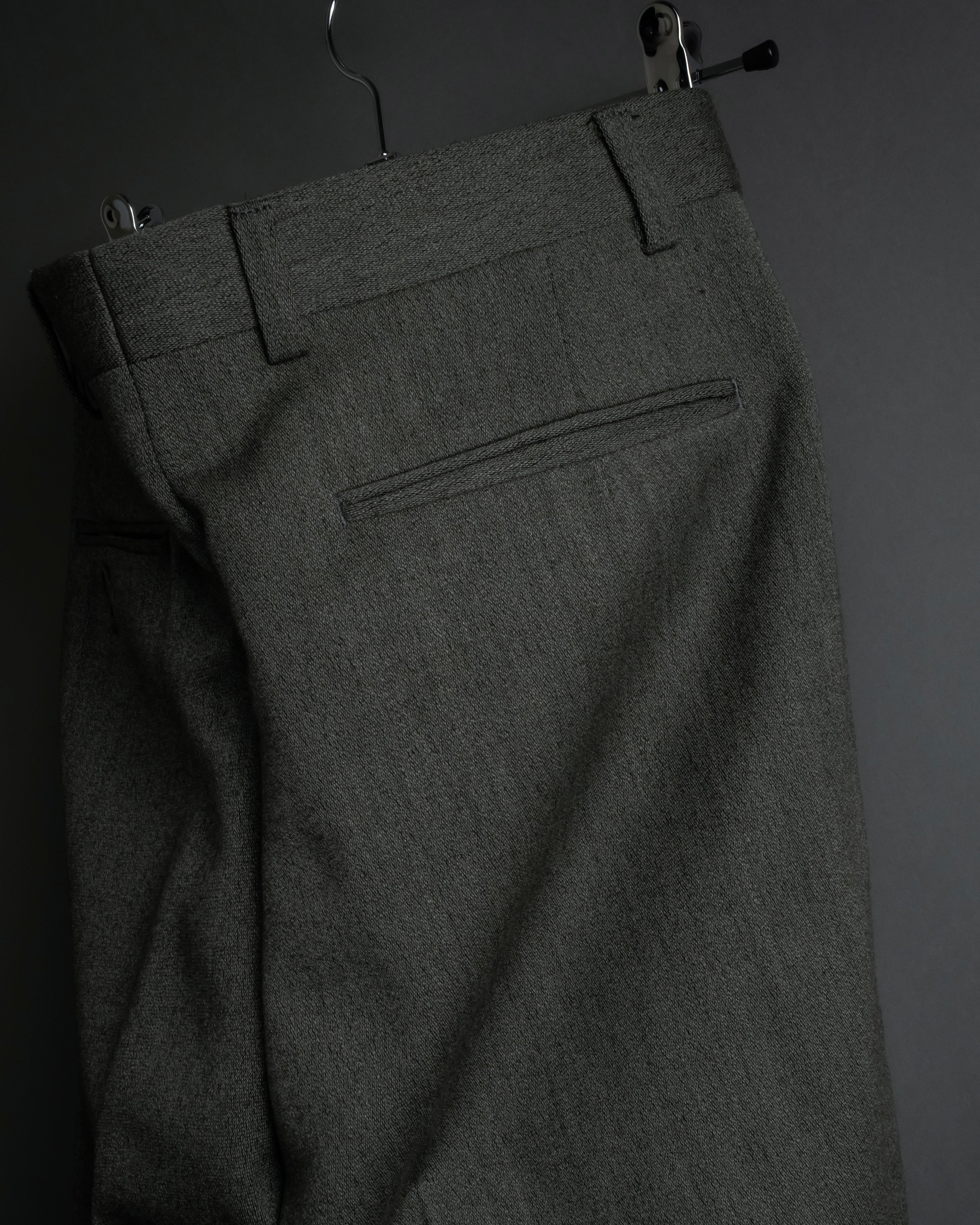 "YVES SAINT LAURENT" Deep pleat tapered wool slacks