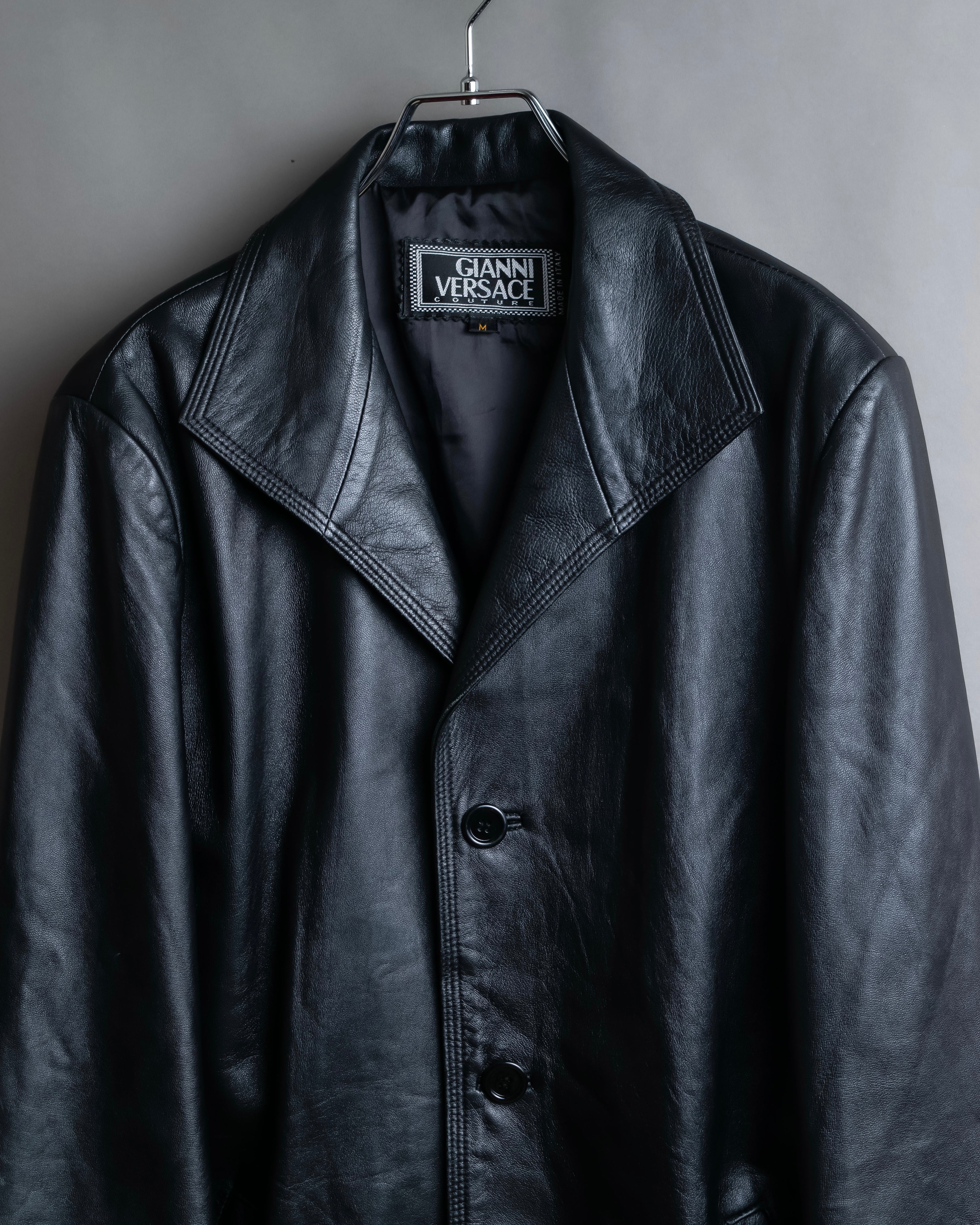 "GIANNI VERSACE COUTURE" Sheep skin oversized triangle color jacket